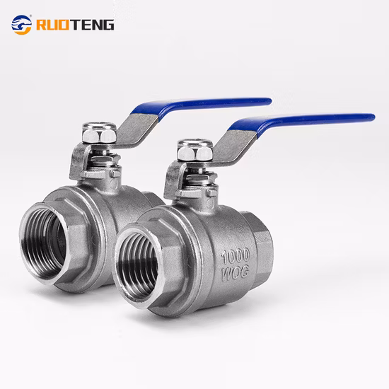 Poignée en acier inoxydable SS304 316 avec filetage interne de verrouillage BSPP BSPT NPT, robinet à bille 2 pièces